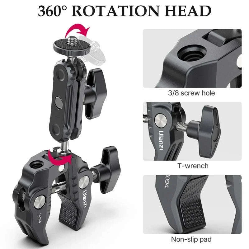 Ulanzi R094 Metal Super Clamp with Double Ball Head-2PCS R094 / China Mainland