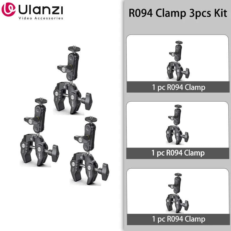 Ulanzi R094 Metal Super Clamp with Double Ball Head-2PCS R094 / China Mainland