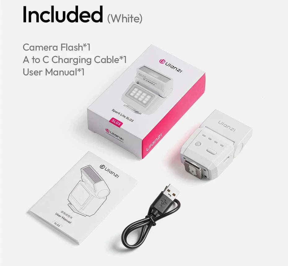 Ulanzi SL03 Spark Lite Camera Flash for Bright, Clear Shots-White SL03 / China Mainland