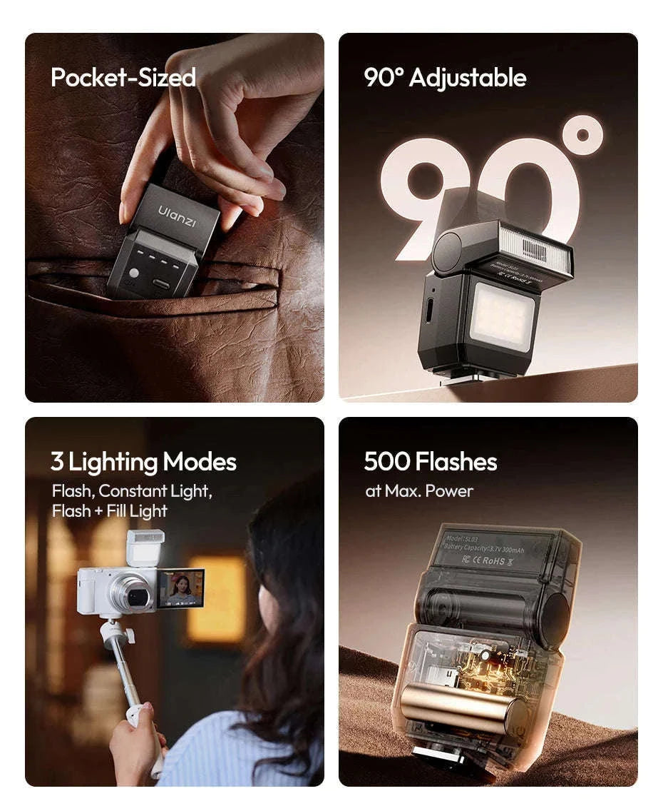 Ulanzi SL03 Spark Lite Camera Flash for Bright, Clear Shots-White SL03 / China Mainland