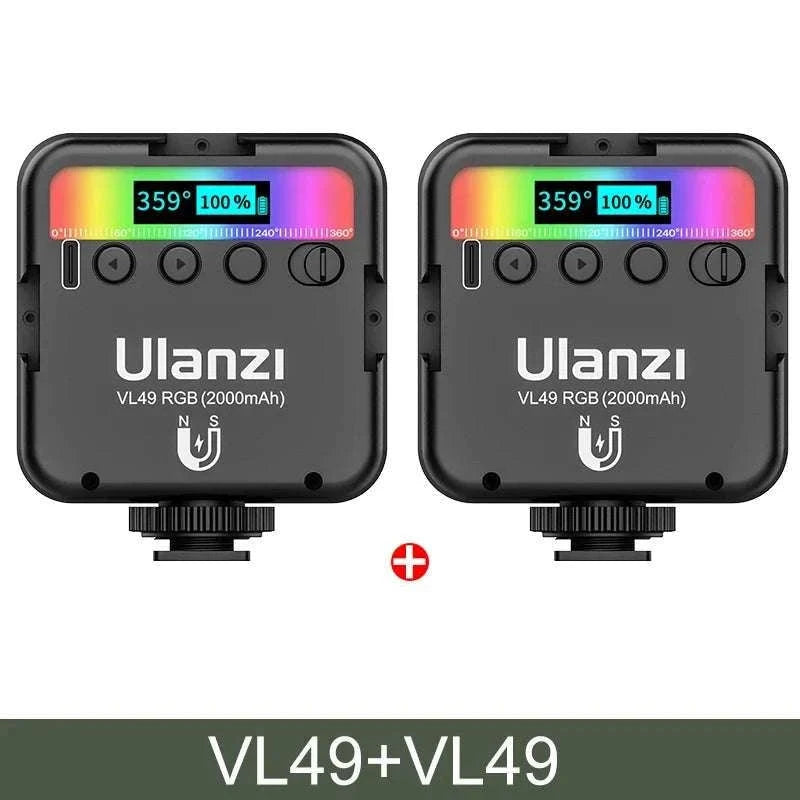 Ulanzi VL49 RGB LED Video Light with Adjustable Color & 2000mAh Battery-2PCS VL49 / spain