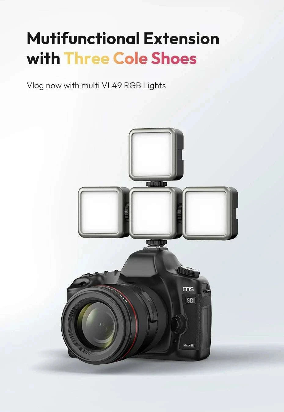 Ulanzi VL49 RGB LED Video Light with Adjustable Color & 2000mAh Battery-2PCS VL49 / spain