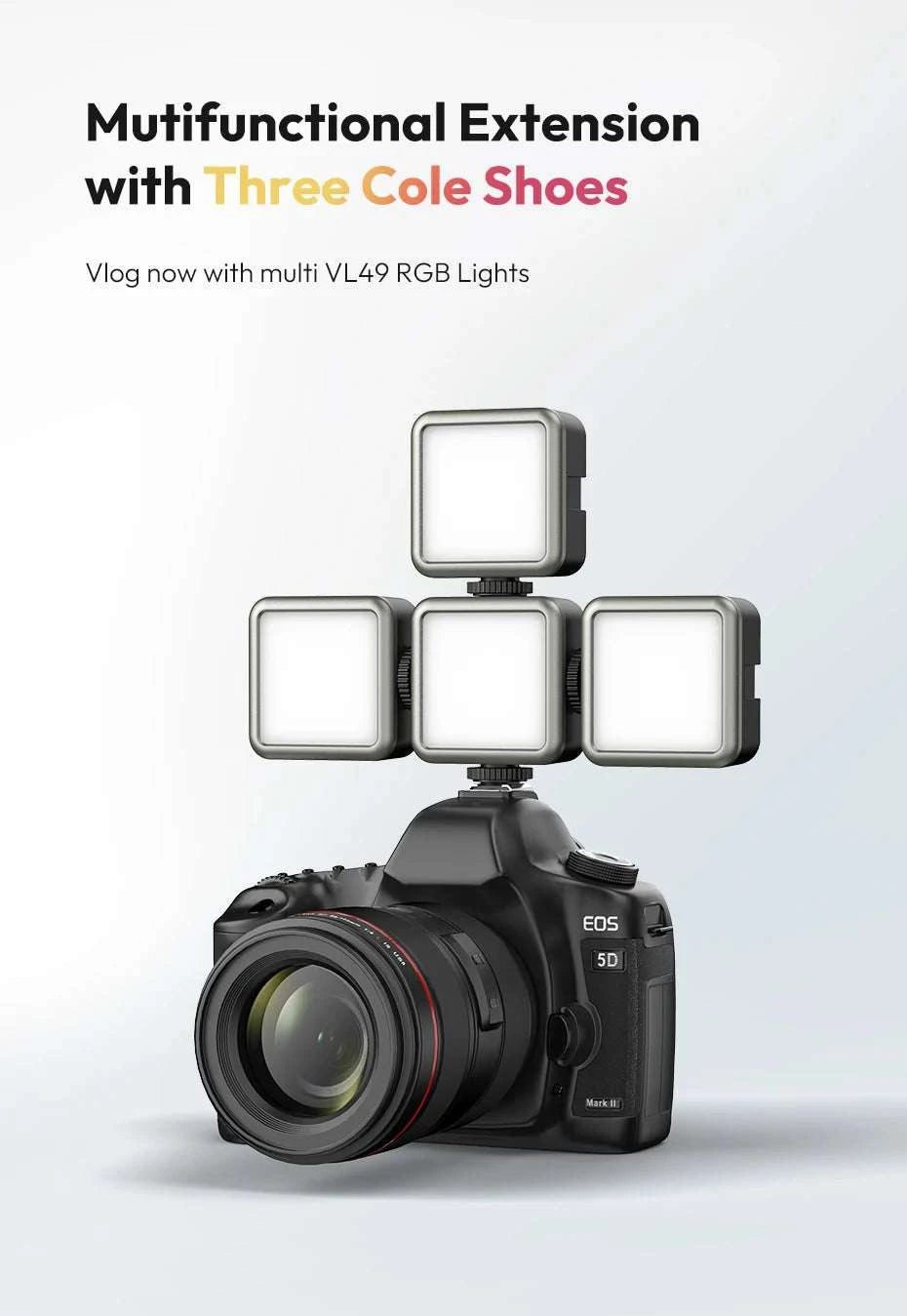 Ulanzi VL49 RGB LED Video Light with Adjustable Color & 2000mAh Battery-2PCS VL49 / spain
