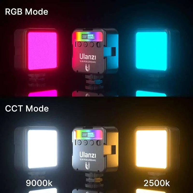 Ulanzi VL49 RGB LED Video Light with Adjustable Color & 2000mAh Battery-2PCS VL49 / spain