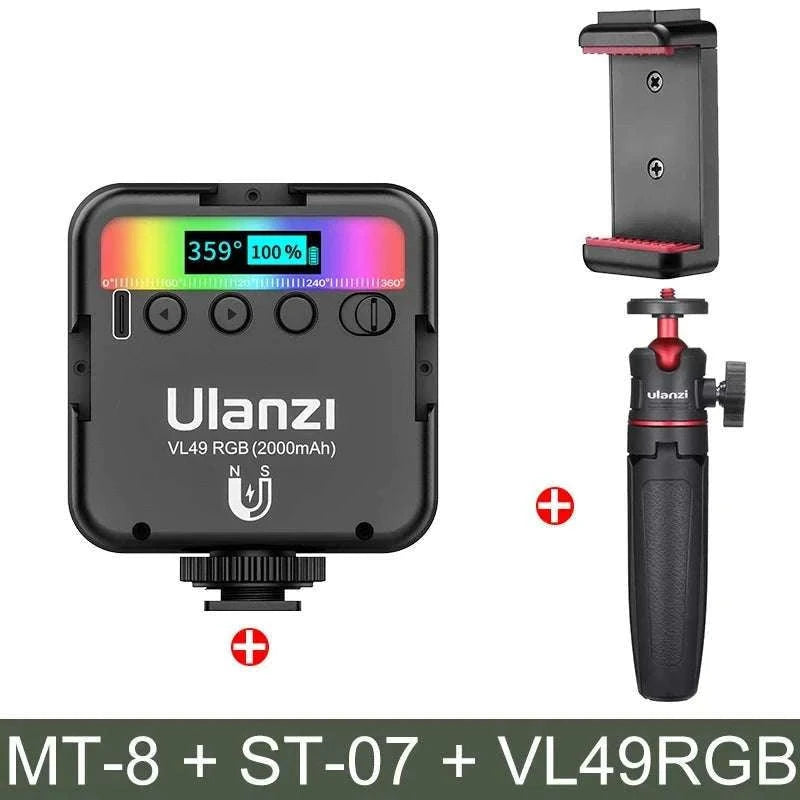 Ulanzi VL49 RGB LED Video Light with Adjustable Color & 2000mAh Battery-2PCS VL49 / spain