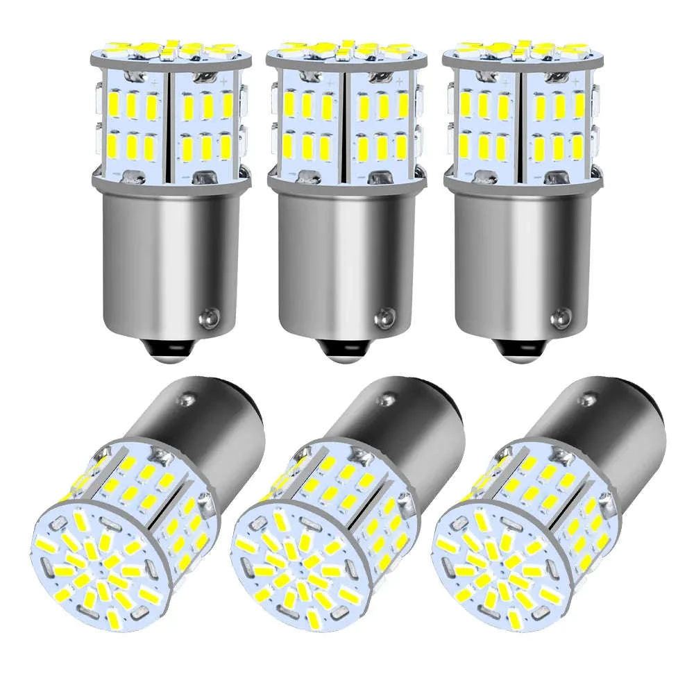 Ultra Bright LED Car Bulbs 12V BA15S 1156 White-10PCS BA15S P21W / 6000K