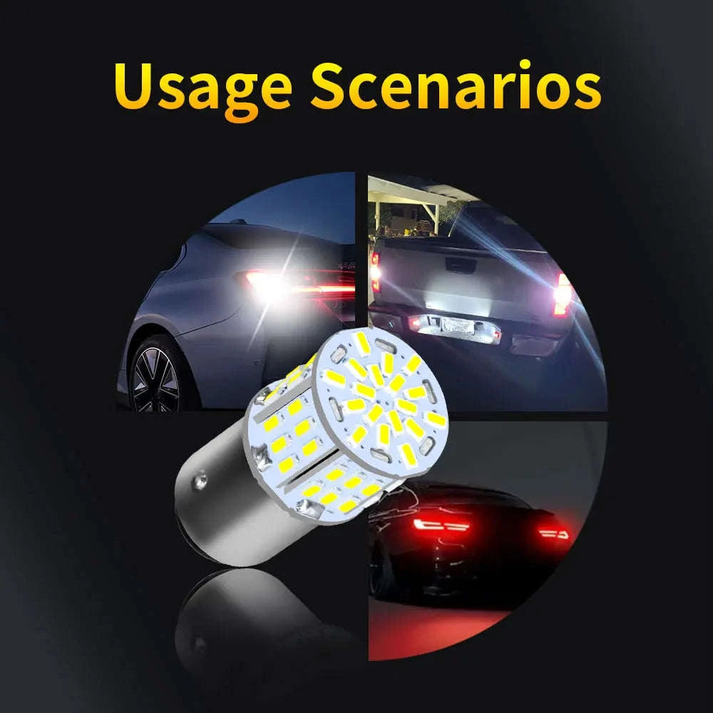 Ultra Bright LED Car Bulbs 12V BA15S 1156 White-10PCS BA15S P21W / 6000K