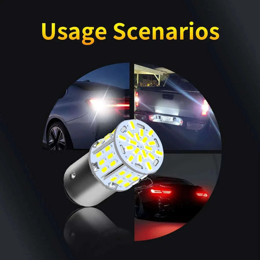 Ultra Bright LED Car Bulbs 12V BA15S 1156 White-10PCS BA15S P21W / 6000K