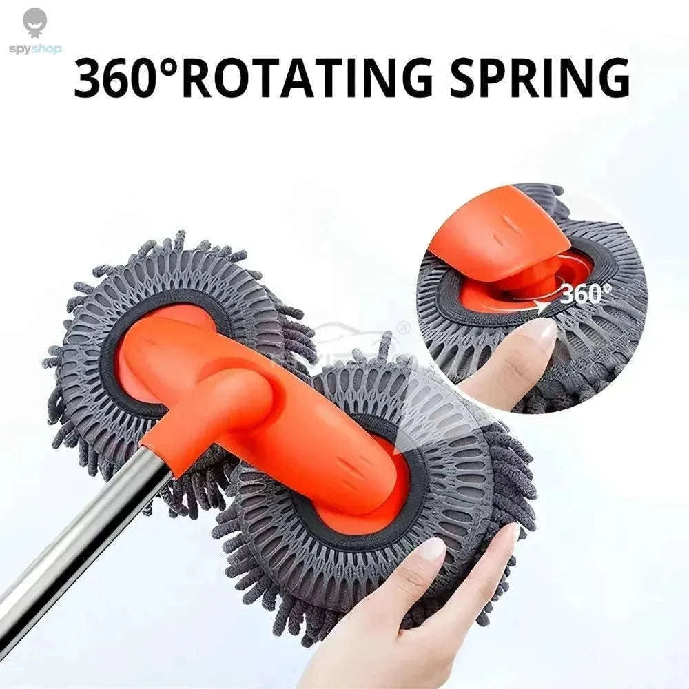 Ultra Fine Fiber Car Wash Brush Mop with Extendable Handle-Black