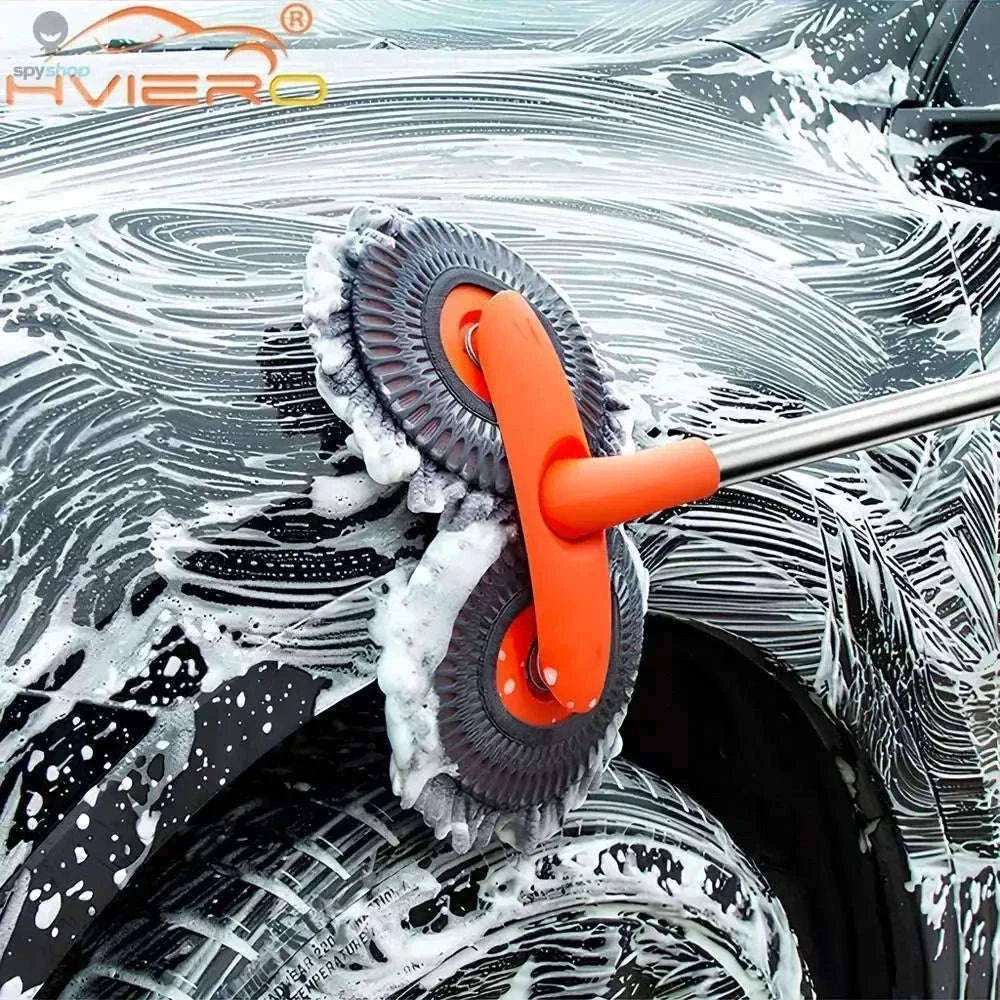 Ultra Fine Fiber Car Wash Brush Mop with Extendable Handle-Black