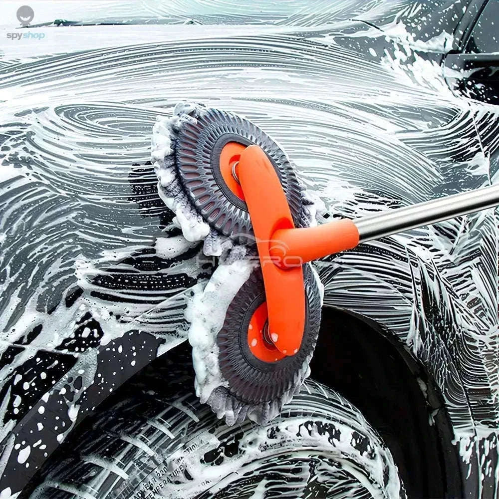 Ultra Fine Fiber Car Wash Brush Mop with Extendable Handle-Black