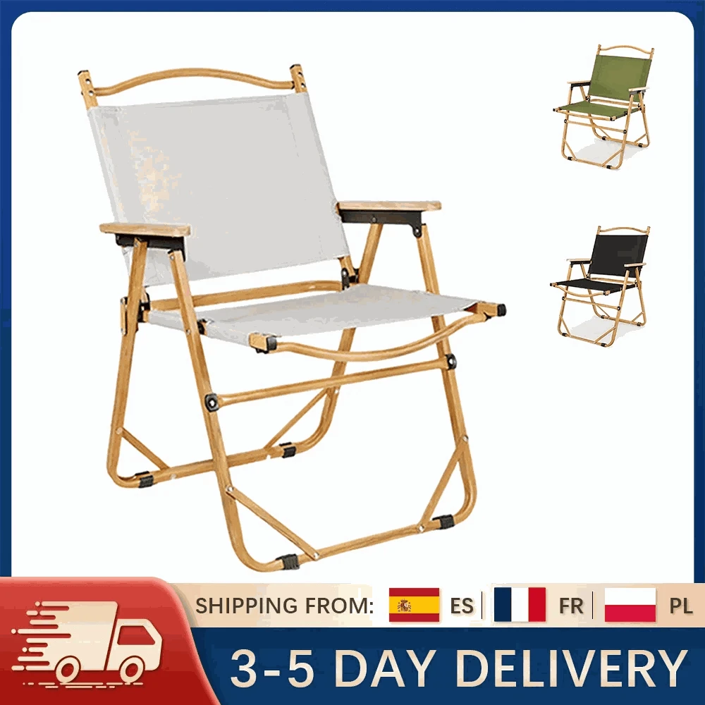 Ultra-Light Folding Camping Chair with Backrest for Travel & Outdoors-Khaki / france
