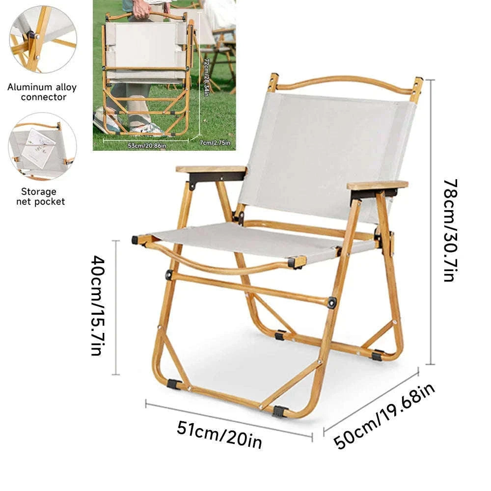 Ultra-Light Folding Camping Chair with Backrest for Travel & Outdoors-Khaki / france