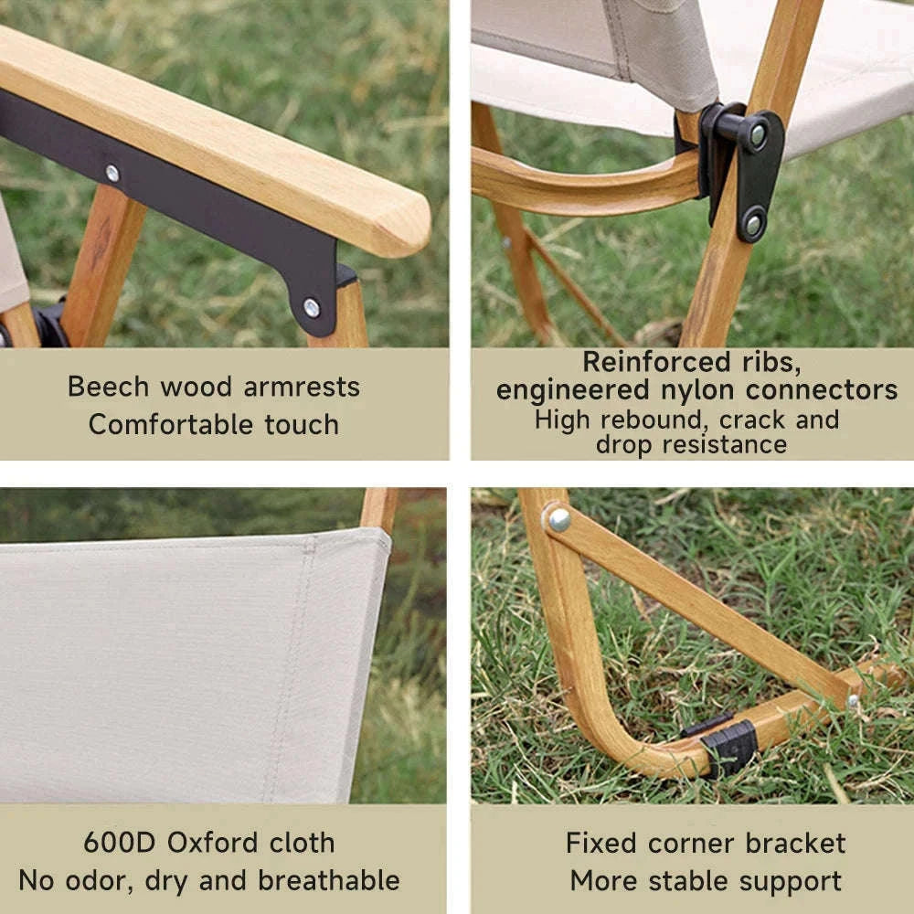 Ultra-Light Folding Camping Chair with Backrest for Travel & Outdoors-Khaki / france