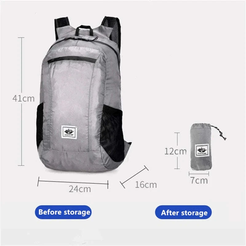 Ultra Lightweight Foldable Hiking Backpack 20L Water Resistant Bag-Green
