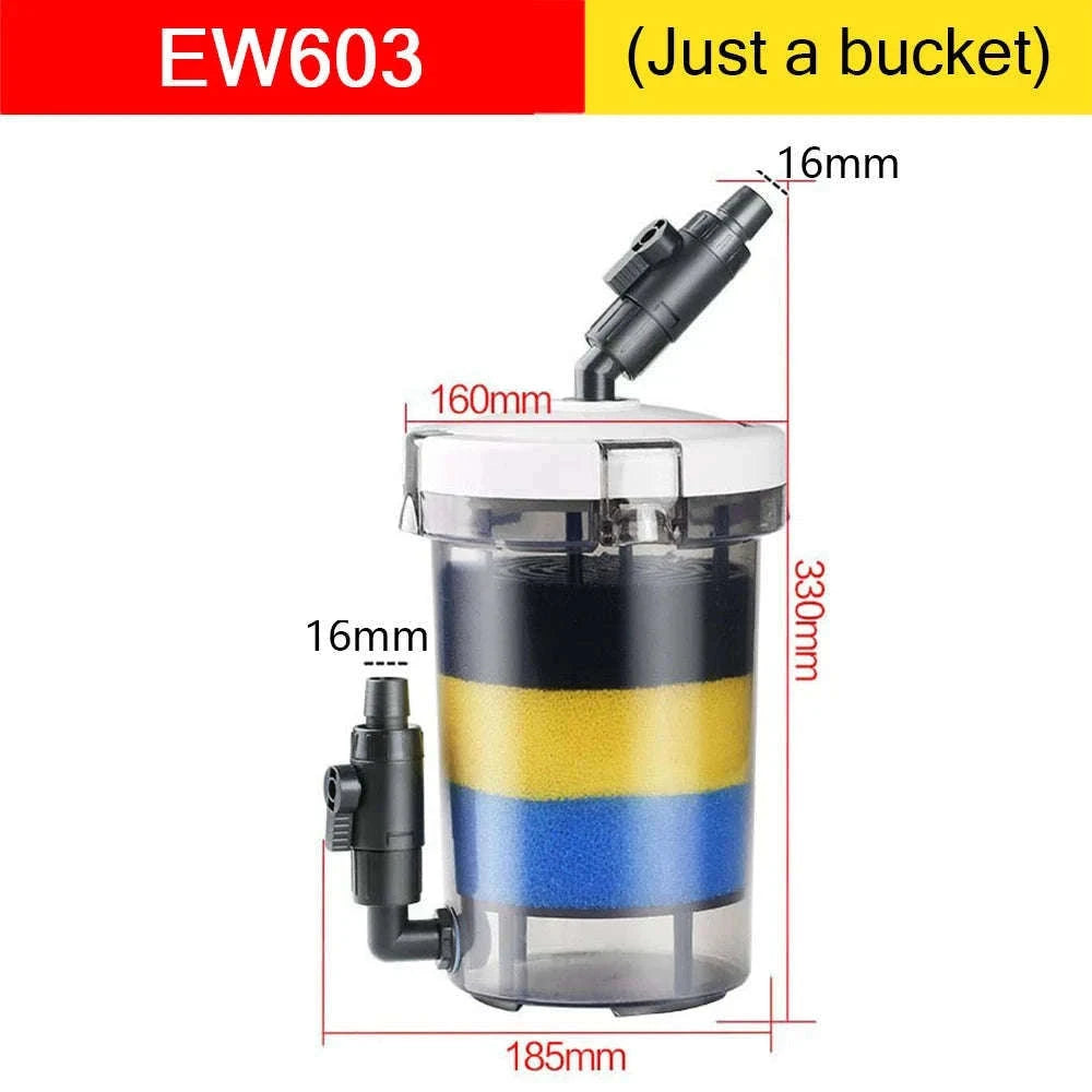 Ultra-Quiet Transparent Aquarium Filter Bucket-EW602B(With Pump) / 220V 50Hz