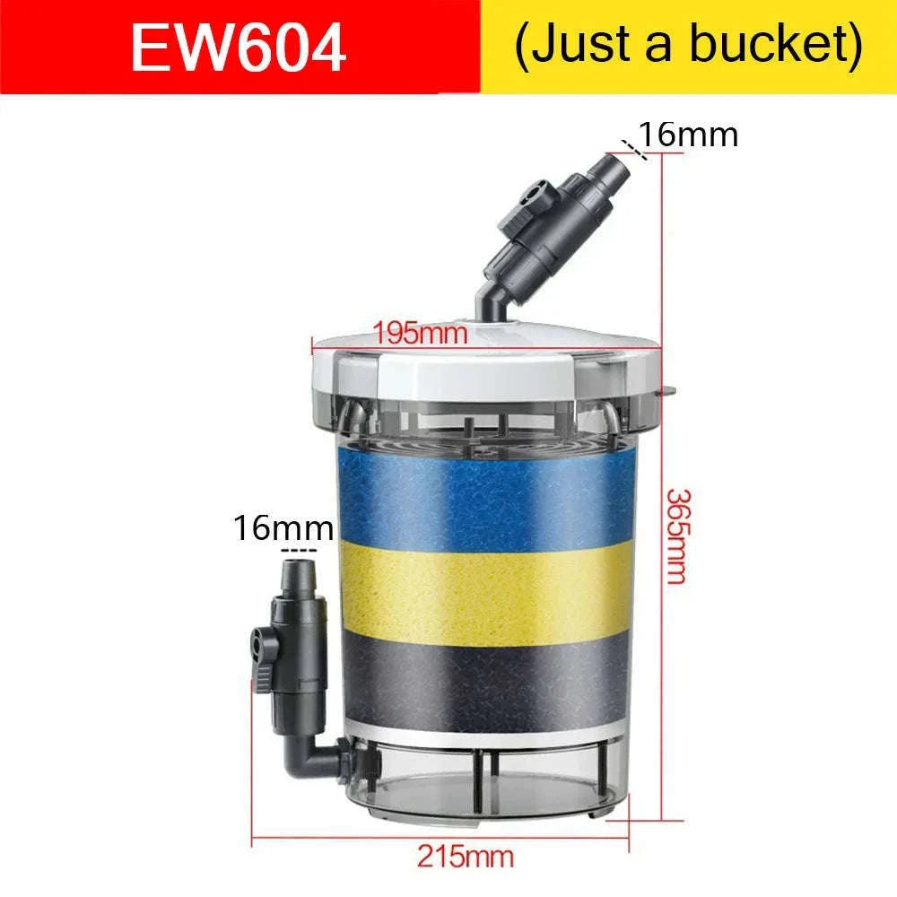 Ultra-Quiet Transparent Aquarium Filter Bucket-EW602B(With Pump) / 220V 50Hz