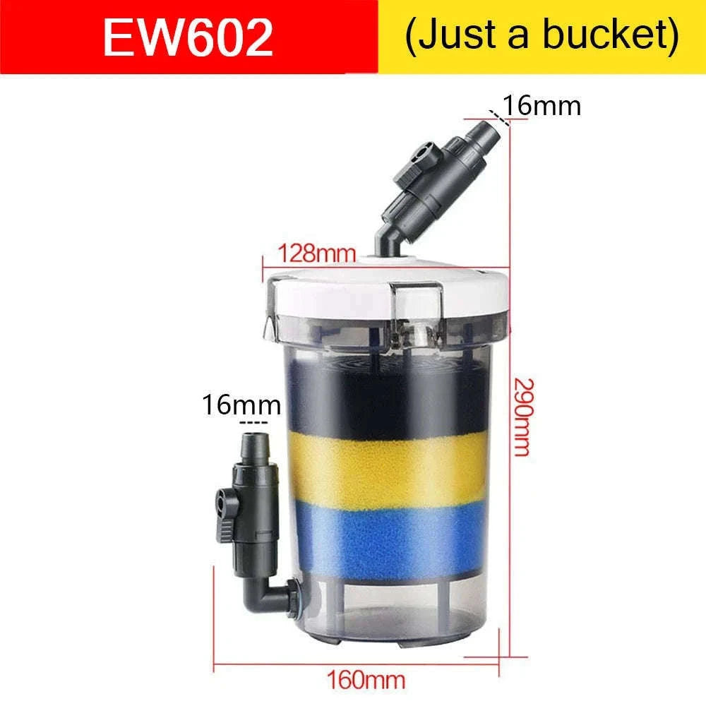 Ultra-Quiet Transparent Aquarium Filter Bucket-EW602B(With Pump) / 220V 50Hz
