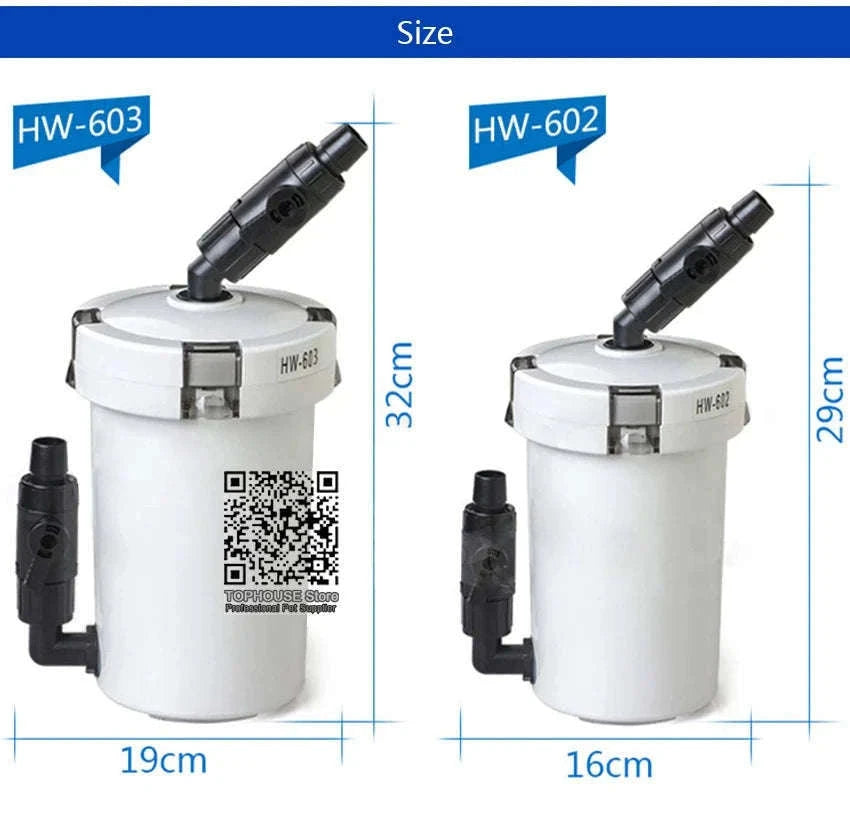 Ultra-Quiet Transparent Aquarium Filter Bucket-EW602B(With Pump) / 220V 50Hz