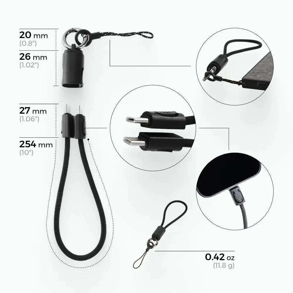 Ultra-Slim 10000mAh Power Bank with Dual USB-C Fast Charging-USB-C Cable