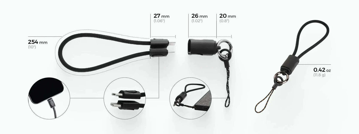 Ultra-Slim 10000mAh Power Bank with Dual USB-C Fast Charging-USB-C Cable