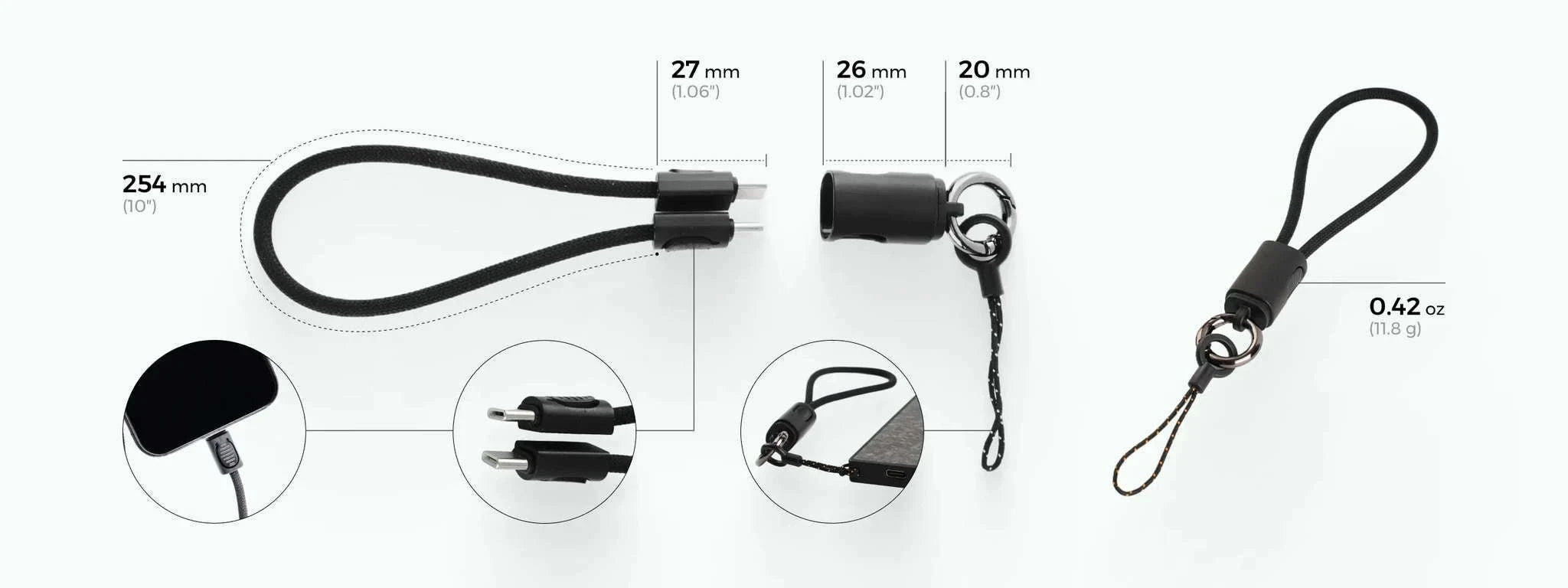 Ultra-Slim 10000mAh Power Bank with Dual USB-C Fast Charging-USB-C Cable
