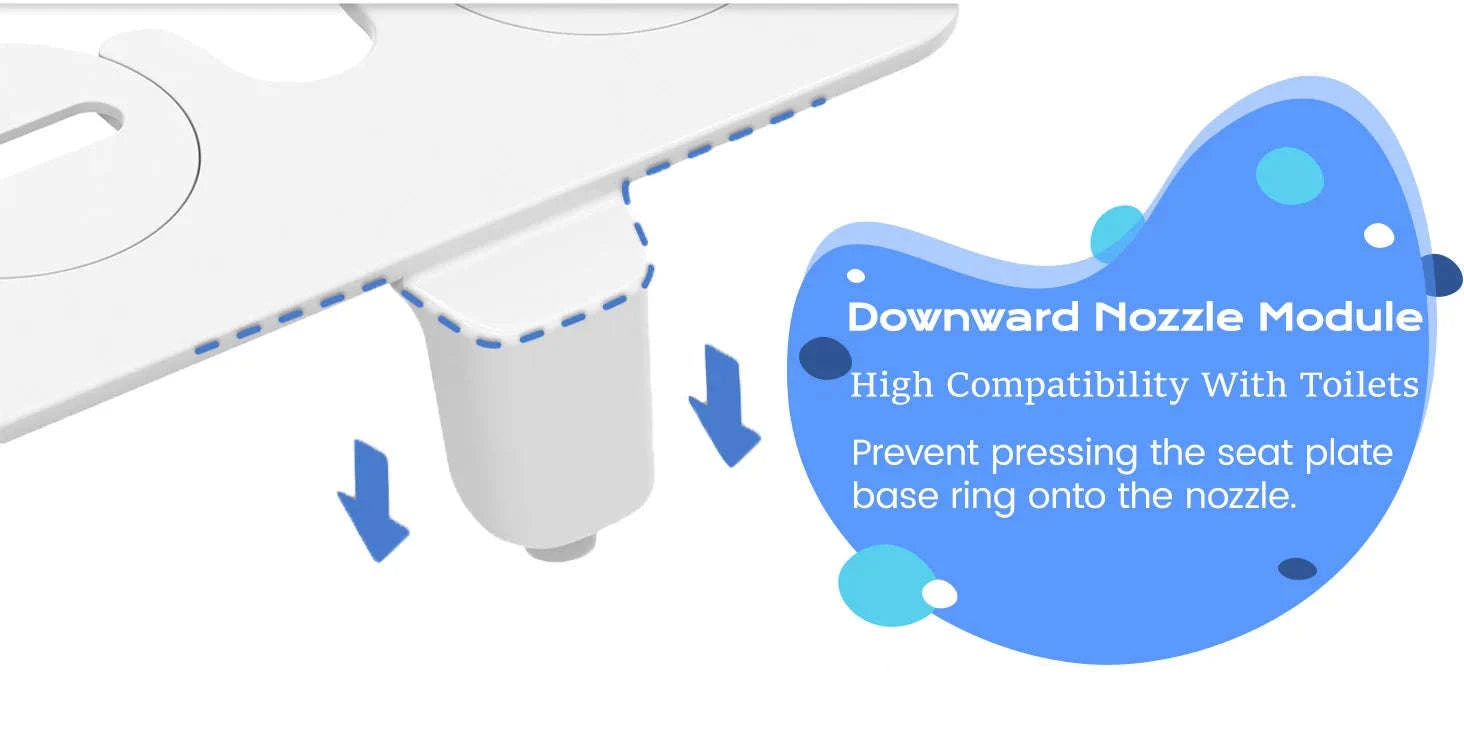 Ultra-Slim Bidet Attachment for Toilet with Dual Nozzles-WHITE / United States