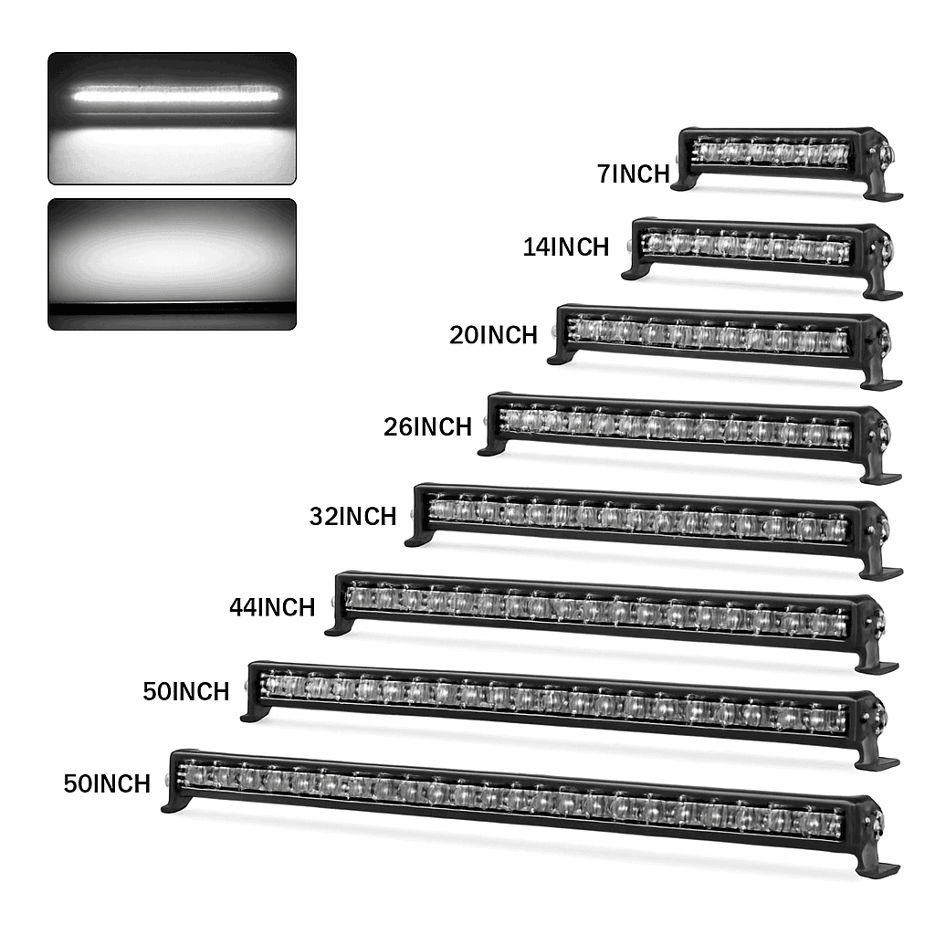 Ultra Slim LED Light Bar Single Row 6000K White IP68 12V 24V-20inch 1pcs