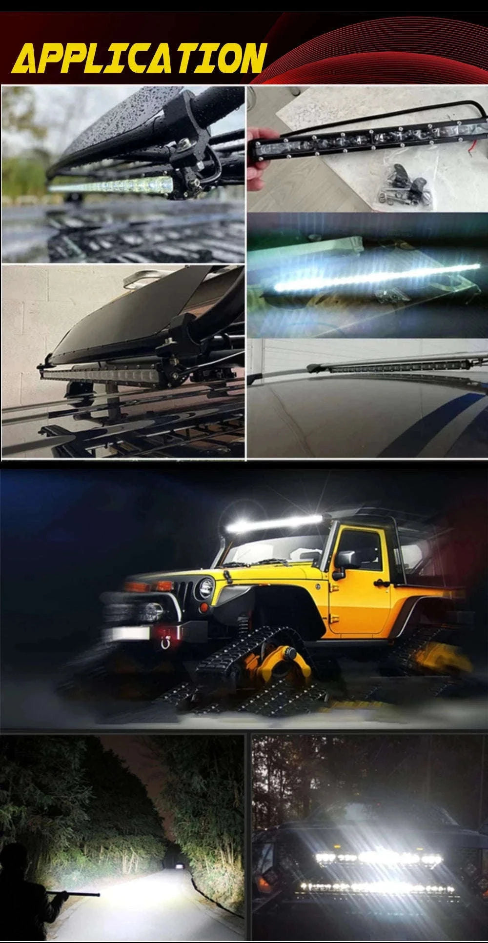Ultra Slim LED Light Bar Single Row 6000K White IP68 12V 24V-20inch 1pcs