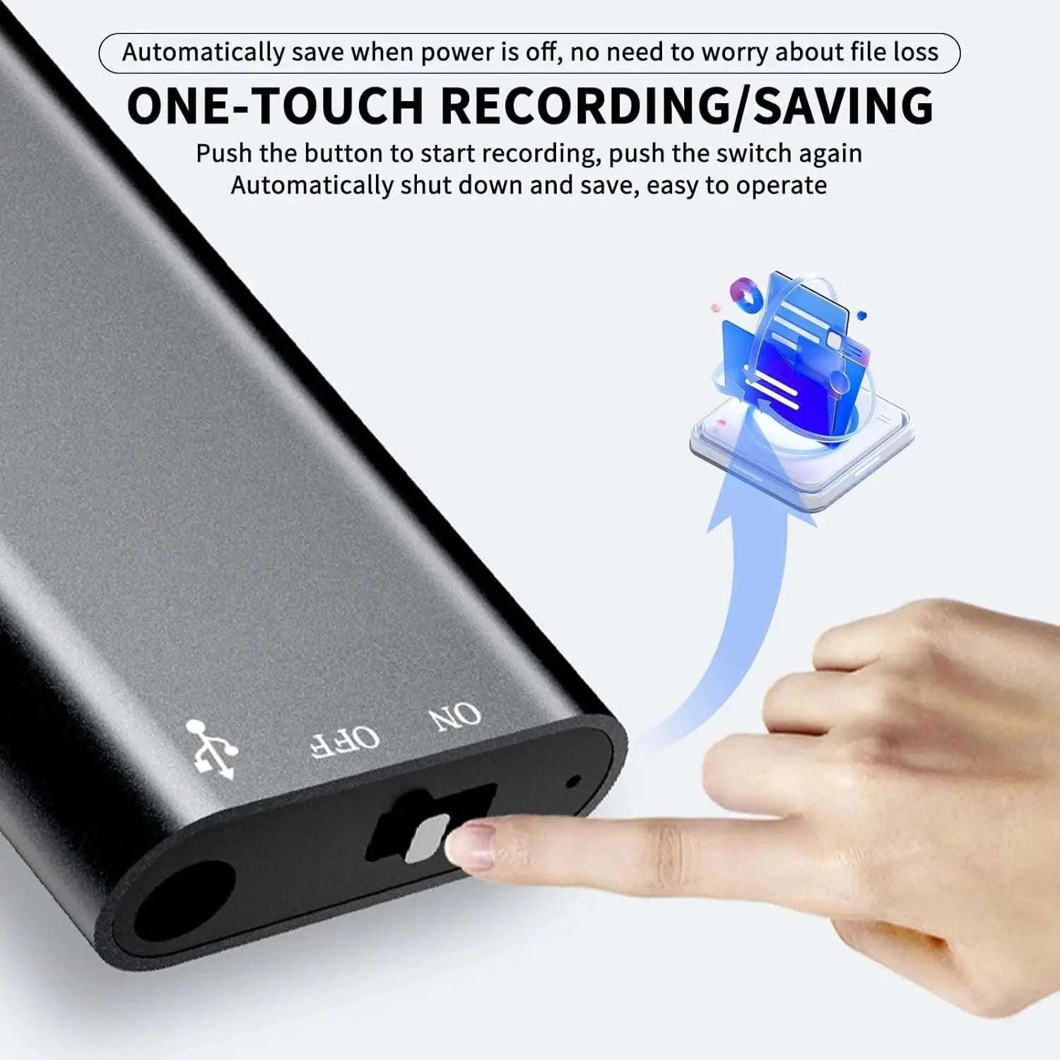 Ultra-Slim Mini Voice Recorder with 16GB Storage and MP3 Playback-black / 8 GB / China Mainland