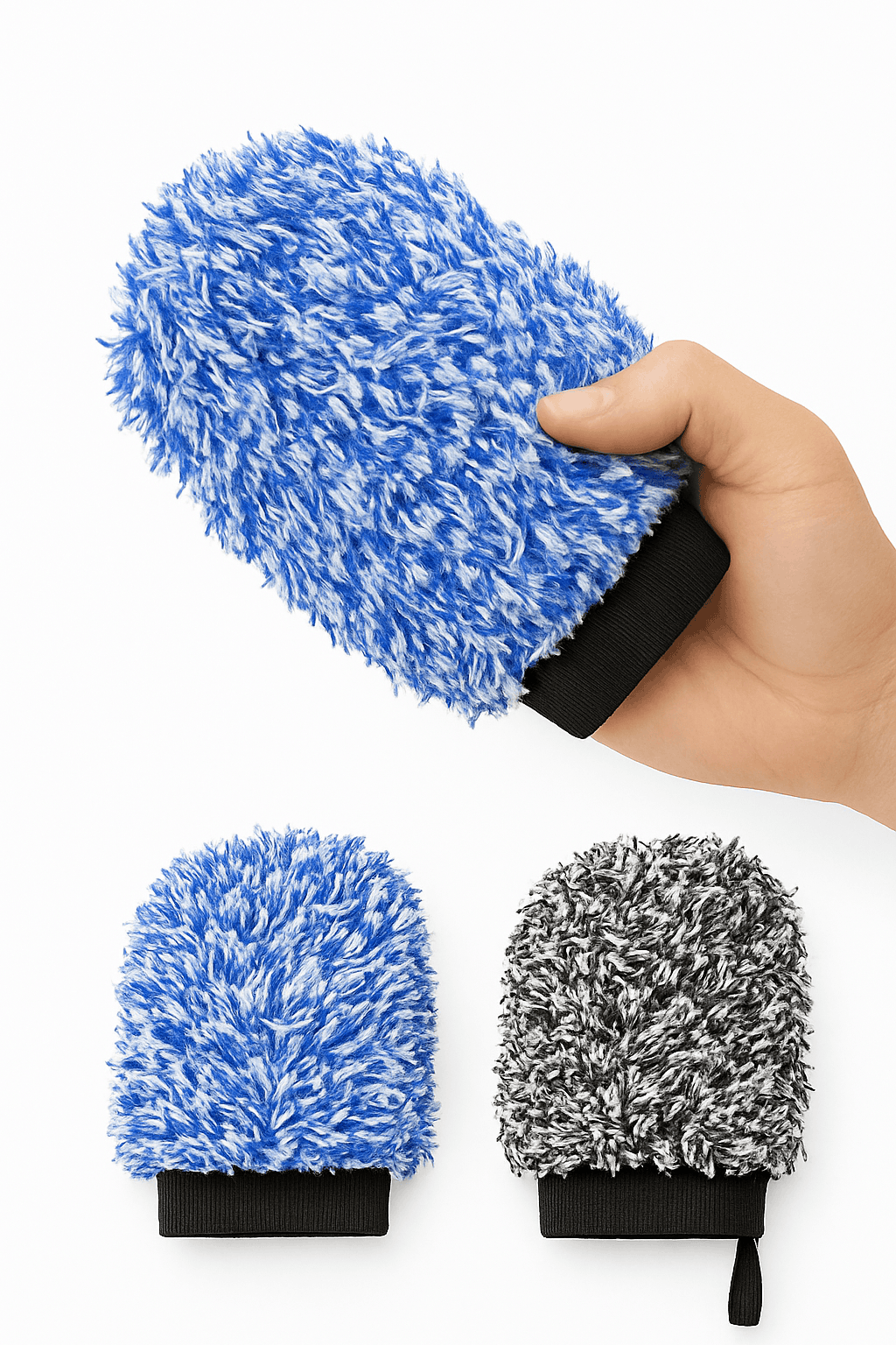 Ultra-Soft Microfiber Car Wash Glove for Scratch-Free Cleaning-Black 1pc