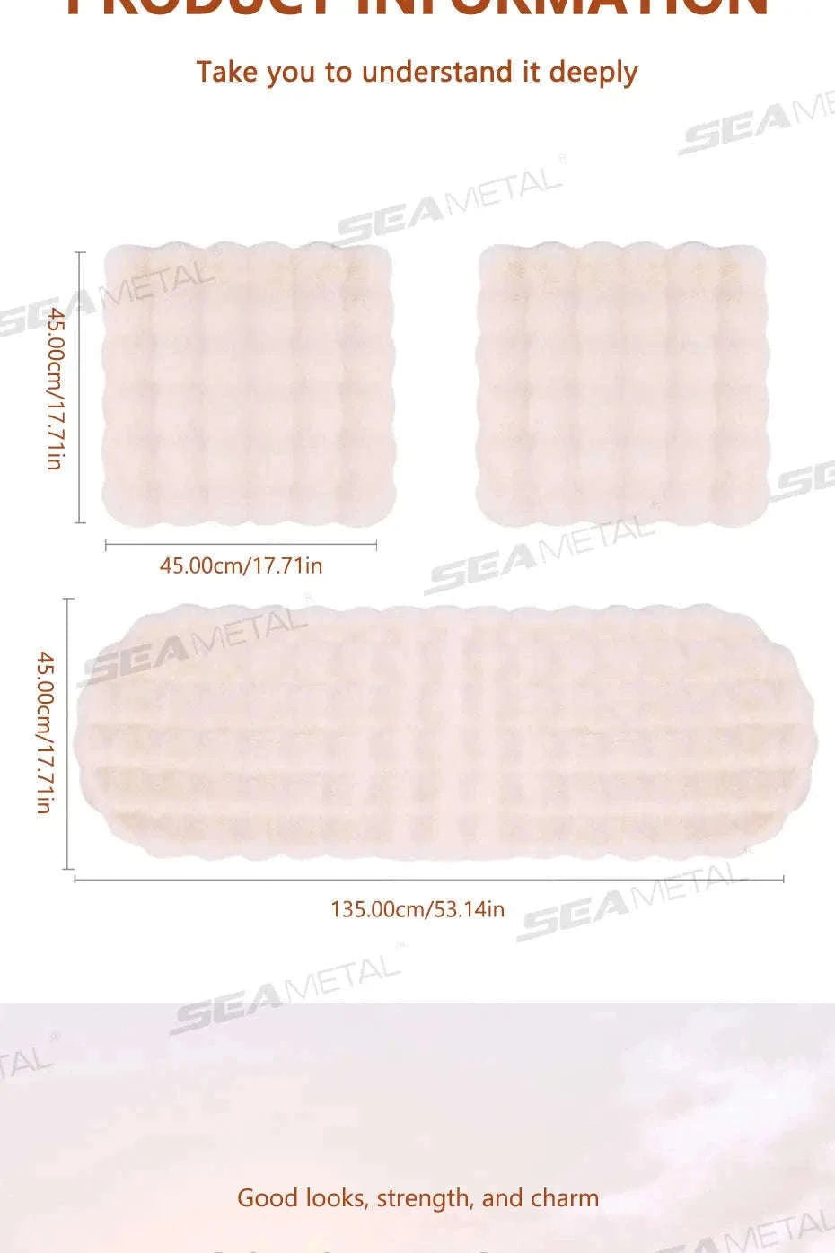 Ultra-Soft Thickened Plush Car Seat Cover-Beige front x1