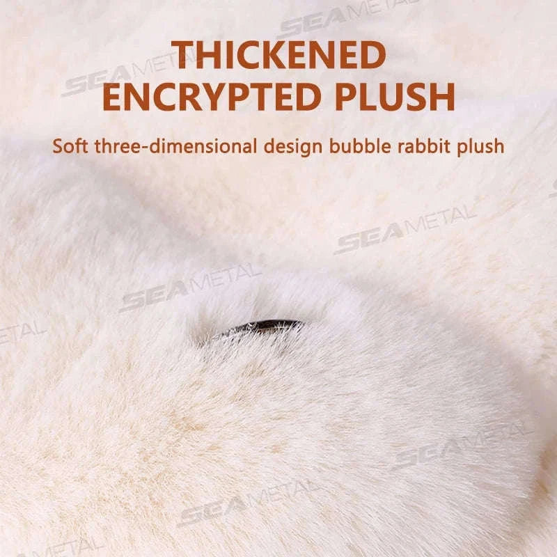 Ultra-Soft Thickened Plush Car Seat Cover-Beige front x1