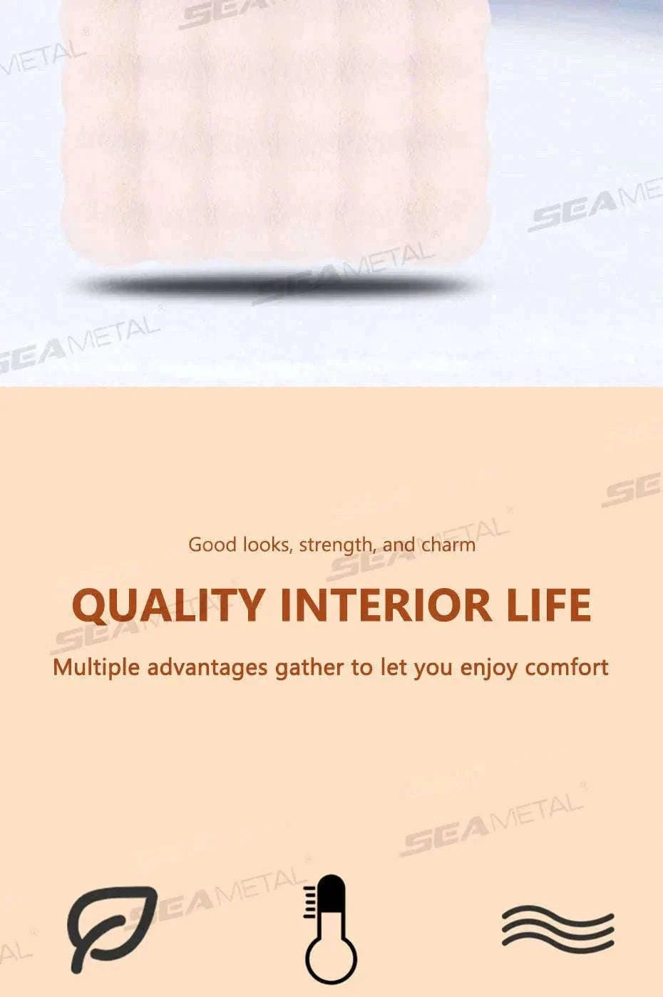 Ultra-Soft Thickened Plush Car Seat Cover-Beige front x1