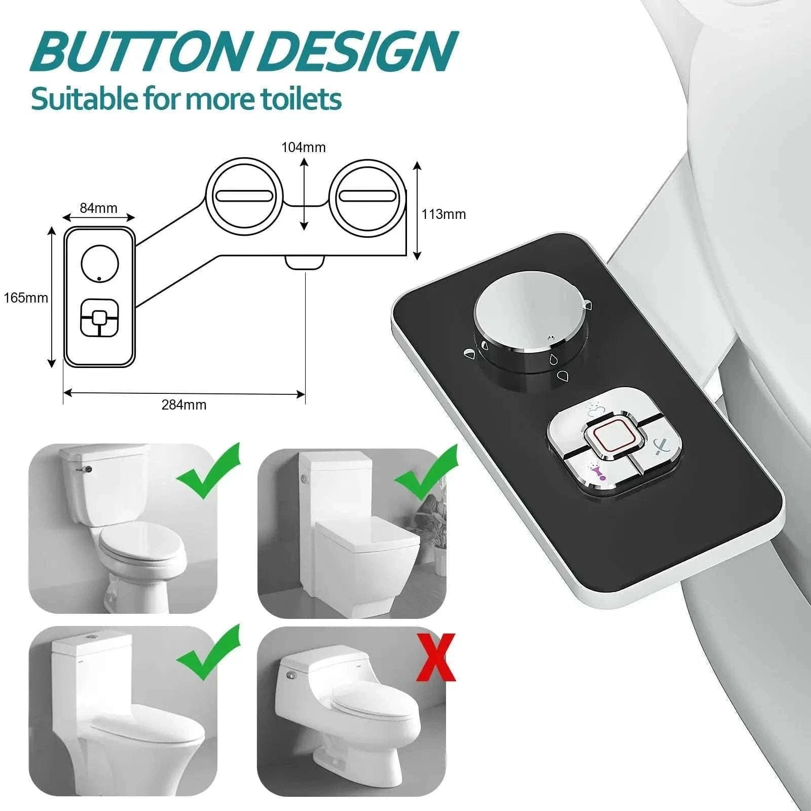 Ultra-Thin Bidet Toilet Seat Attachment with Dual Nozzles-3-8 FR ES NL Europe / GERMANY