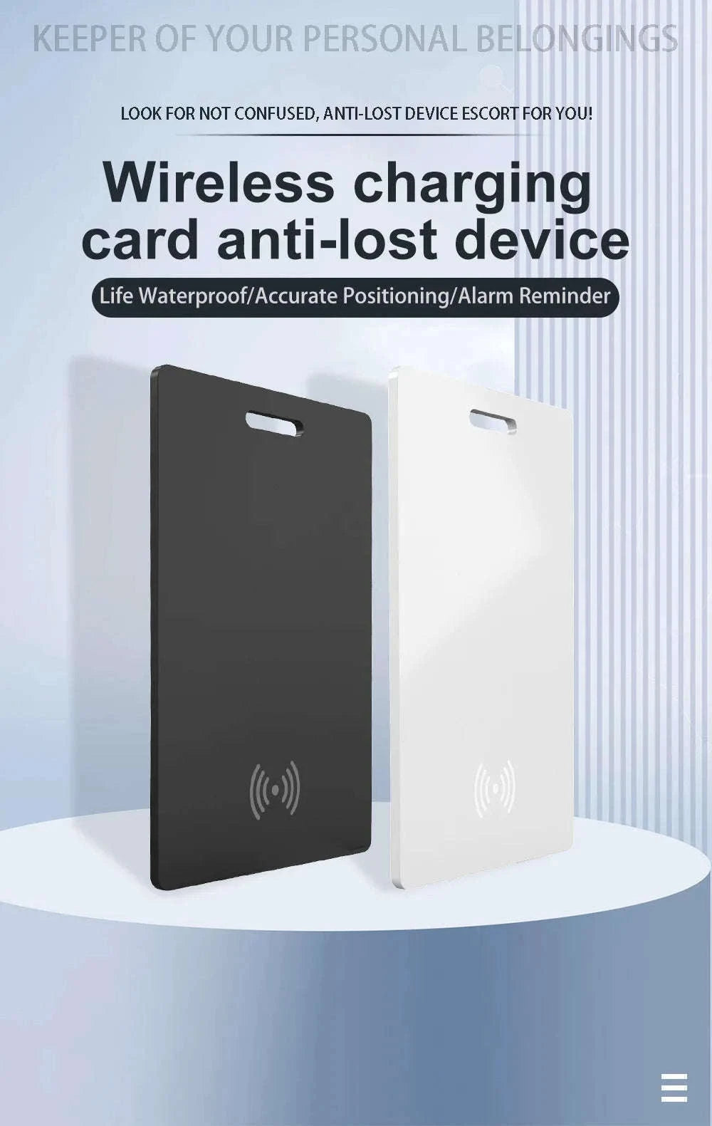 Ultra-Thin GPS Tracker Card for Wallets and Everyday Essentials-Black 1pcs