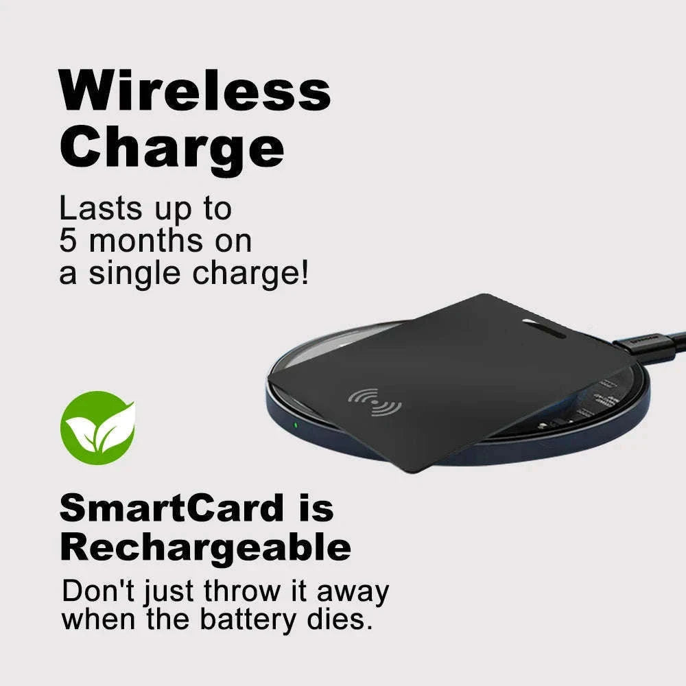 Ultra-Thin GPS Tracker Card for Wallets and Everyday Essentials-Black 1pcs