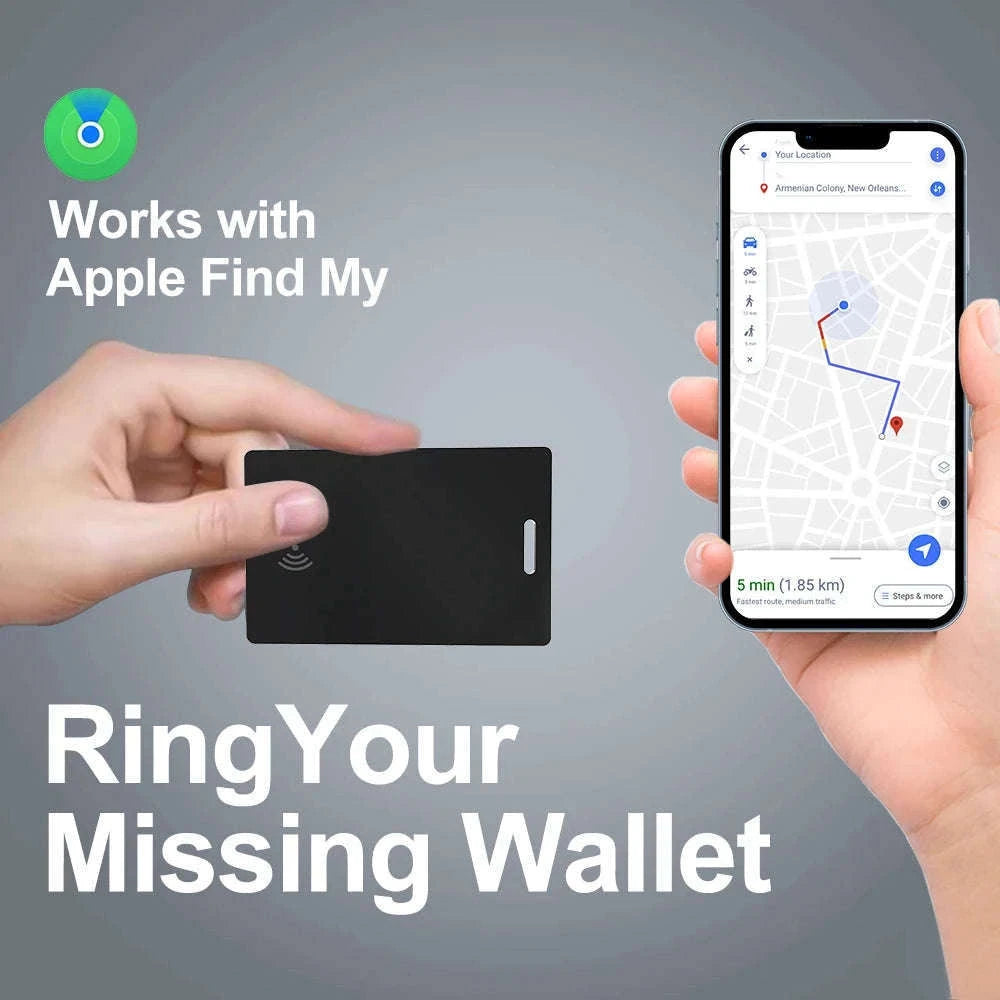 Ultra-Thin GPS Tracker Card for Wallets and Everyday Essentials-Black 1pcs
