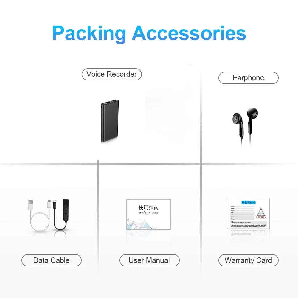 Ultra-Thin Mini Voice Recorder with Sound Activation-X2 / CHINA / 16 GB