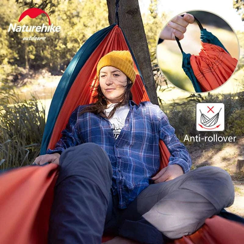 Ultralight 2 Person Camping Hammock with 200kg Load Capacity-Upgrade - Blue - 1P / CN