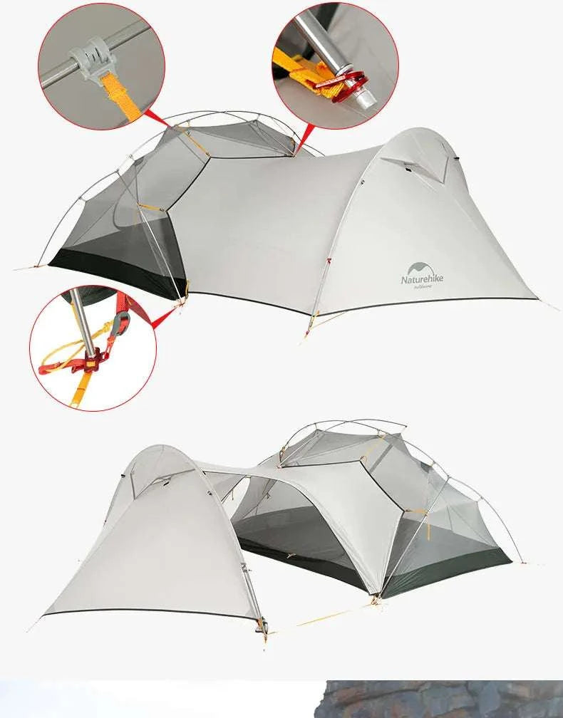 Ultralight 2-Person Waterproof Trekking Tent 20D Nylon 1.8kg-2P - 20D - Gray / brazil