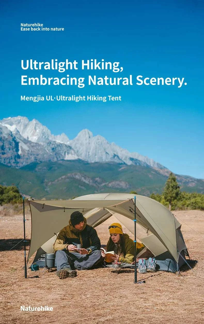 Ultralight 2-Person Waterproof Trekking Tent 20D Nylon 1.8kg-2P - 20D - Gray / brazil
