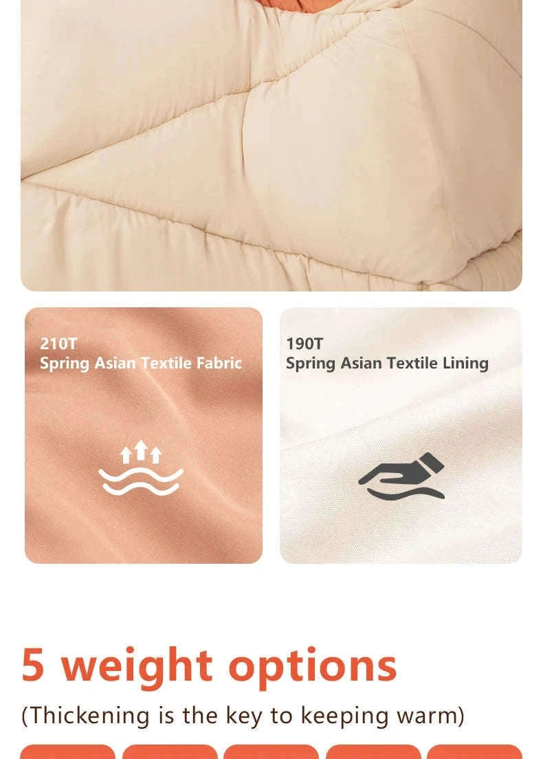 Ultralight 4 Season Camping Sleeping Bag-Orange 1.6kg