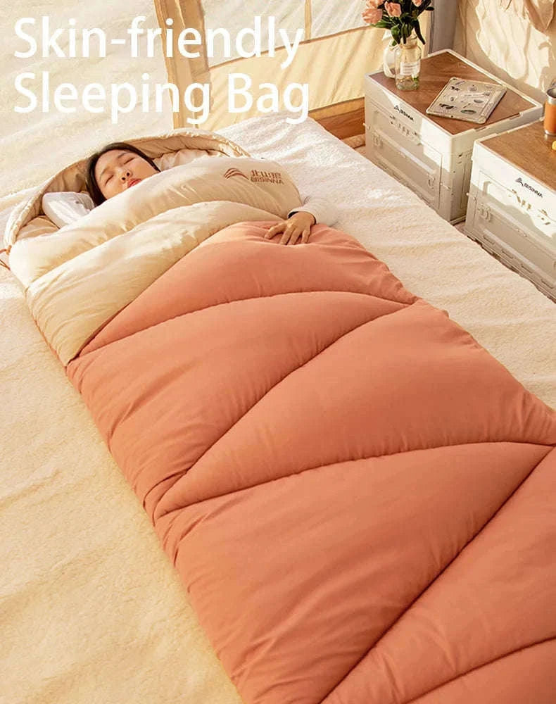 Ultralight 4 Season Camping Sleeping Bag-Orange 1.6kg