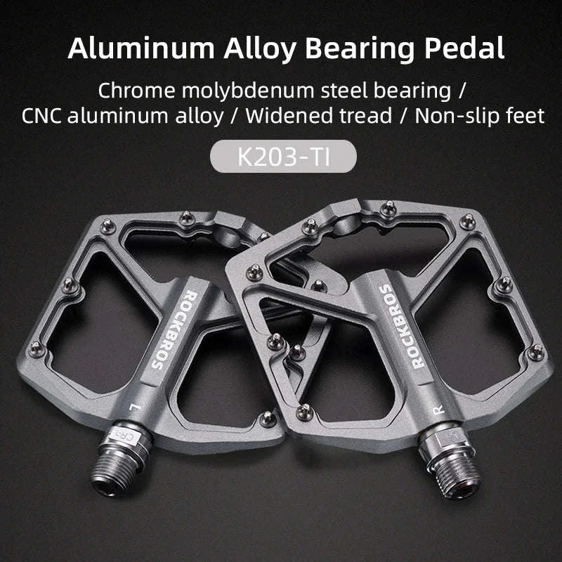Ultralight Aluminum Bike Pedals with Sealed DU Bearings Non-Slip Grip-K203-TI