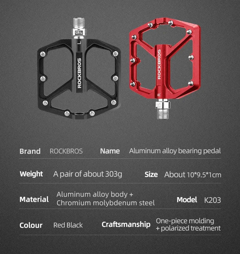 Ultralight Aluminum Bike Pedals with Sealed DU Bearings Non-Slip Grip-K203-TI