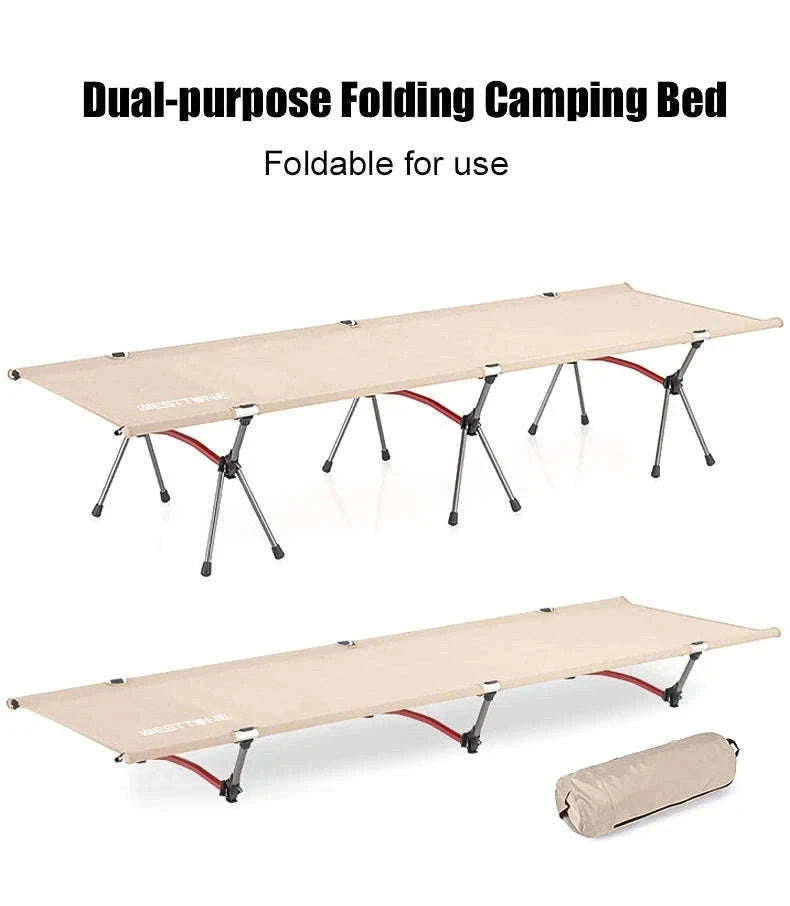 Ultralight Camping Cot Folding Bed for Hiking and Travel-Black