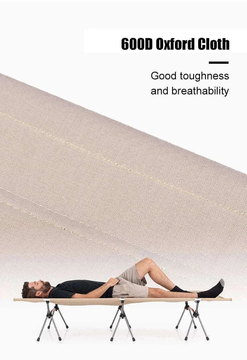 Ultralight Camping Cot Folding Bed for Hiking and Travel-Black