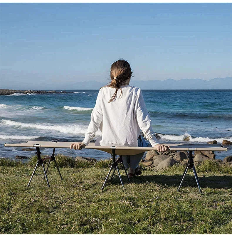 Ultralight Camping Cot Folding Bed for Hiking and Travel-Black