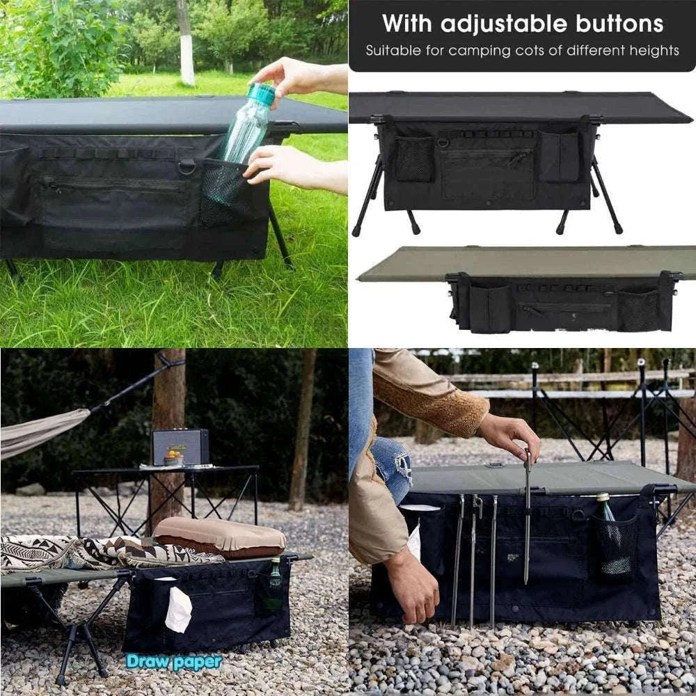 Ultralight Camping Cot Folding Bed for Hiking and Travel-Black